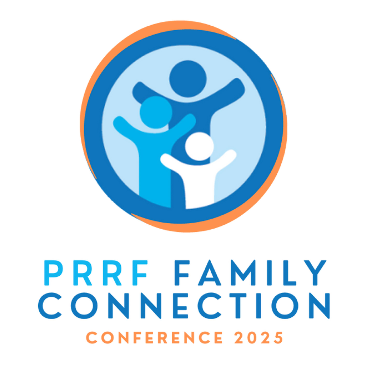 Blue and orange PRRF Family Connection Conference 2025 logo