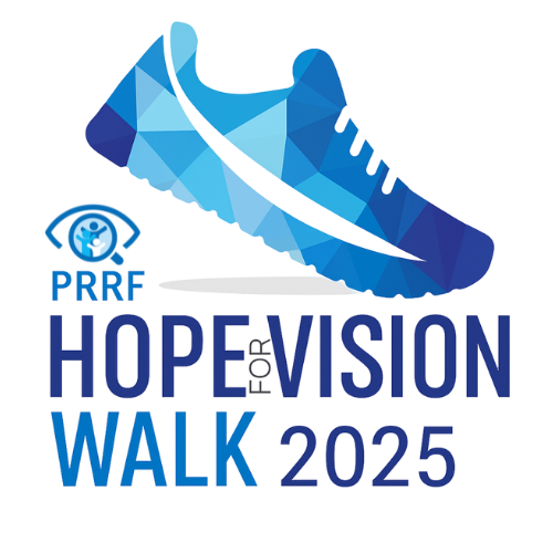 Logo which includes a blue shoe and "Hope for Vision Walk 2025" text.